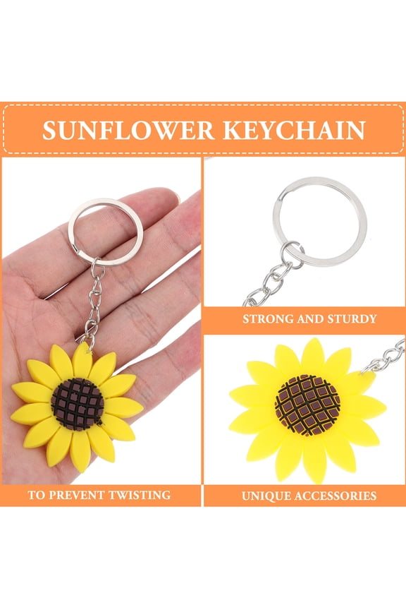 12-Pack Cute Sunflower Keychains Portable Key Holders with Easy Attachment for Bags and Keys