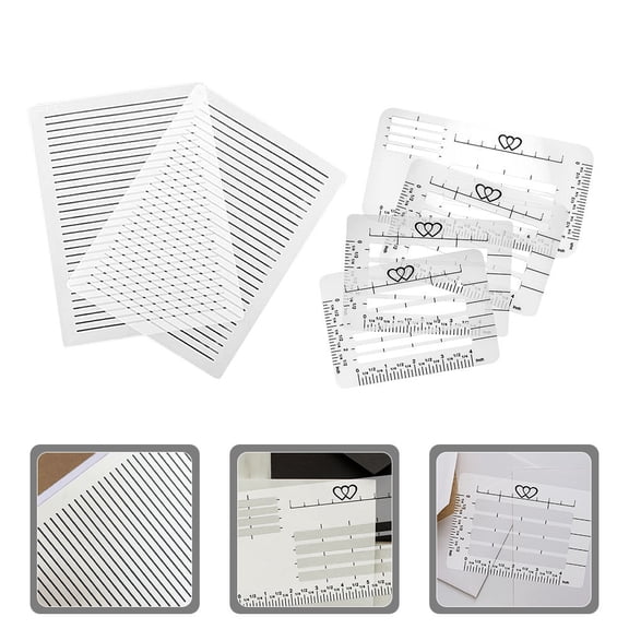 ETHZZLE 12Pcs Multi Functional Plastic Drawing Stencil Rulers for Journaling and Envelope Addressing