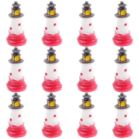 ETHZZLE 12pcs Mini Lighthouse Ornament Decorative Lighthouse Statue Assorted Color Desktop Decor