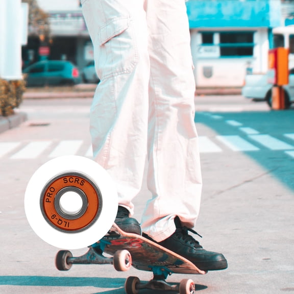 ETHZZLE 12Pcs Steel Skateboard Bearings Orange Skate Bearings for Scooter and Longboard