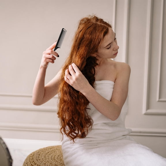 ETHZZLE 12Pcs Picking Comb Haircutting Set with Smooth Teeth for Scalp Massage Black