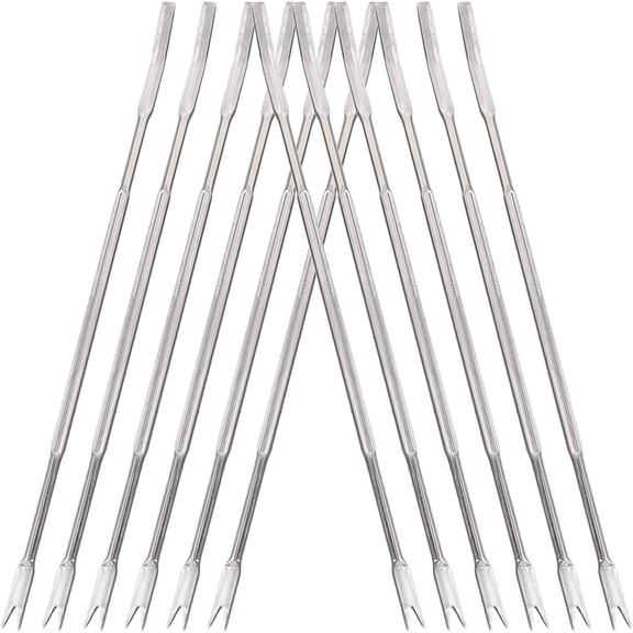 ETHZZLE 12Pcs Plated Silver Seafood Forks Rust Proof Stainless Steel Nut Forks for Easy Shellfish Meat Access