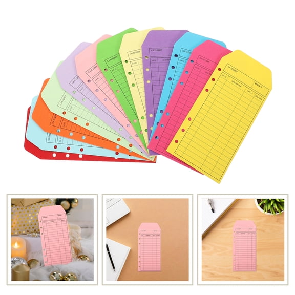 ETHZZLE Assorted Color Paper Cash Envelopes for Budgeting and Account Management 12Pcs