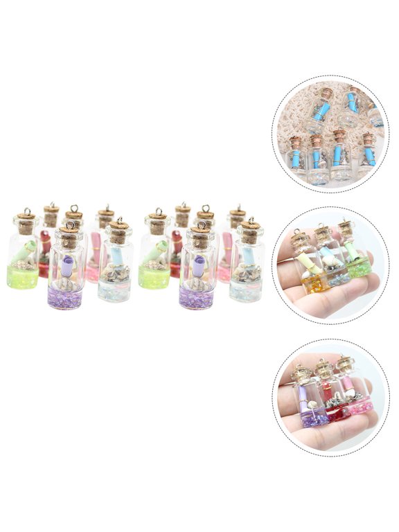 Resin Glass Bottle Pendants Assorted Color DIY Decor Accessory