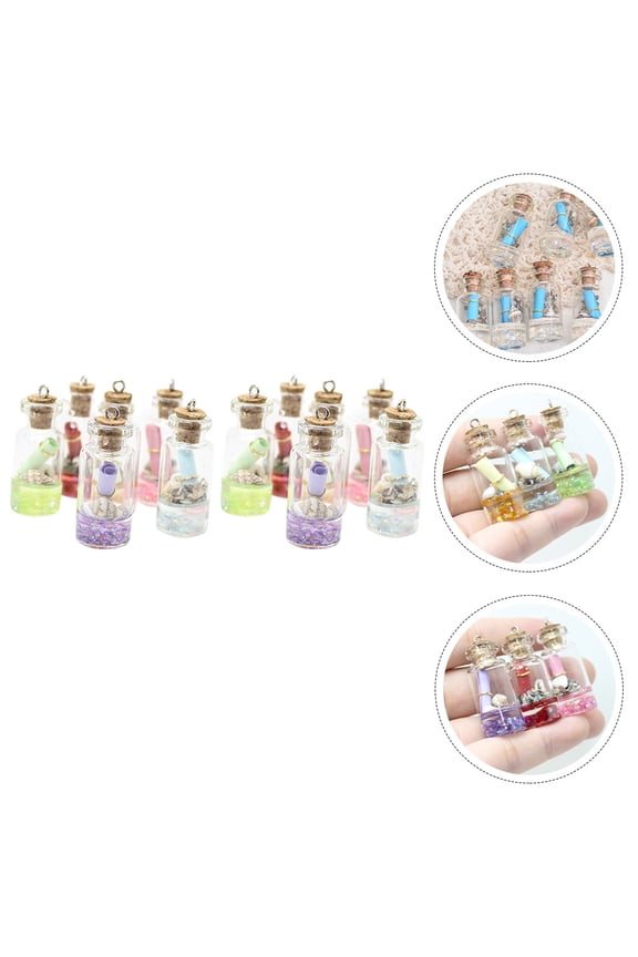 12Pcs Assorted Color Mini Drift Bottle Jewelry Decoration for Lovers