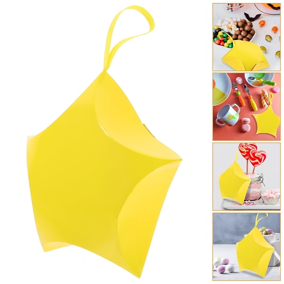 ETHZZLE 12Pcs Star Shape Candy Boxes Paper Material with Ribbon for Candy Snacks Packaging