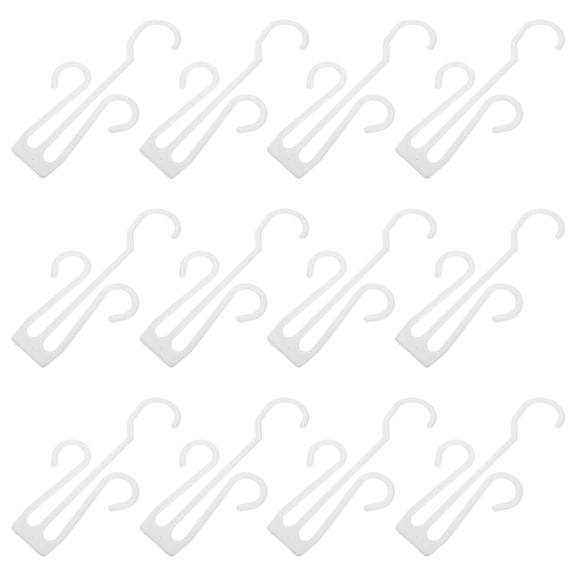 ETHZZLE 12Pcs White Hanging Shoe Hook Rack for Closet Slippers Drying and Display