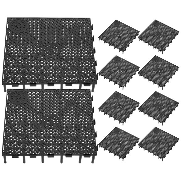 ETHZZLE 12pcs Black PP Bottom Filtration Plate System for Fish Breeding