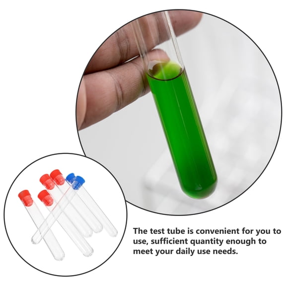 ETHZZLE 12pcs Chemistry Lab Equipment Test Tubes Clear Plastic for Scientific Experiments
