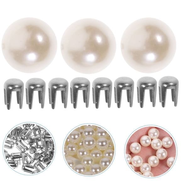 ETHZZLE 150 Sets of DIY Buttons Rivets for Handmade Clothing Decoration White