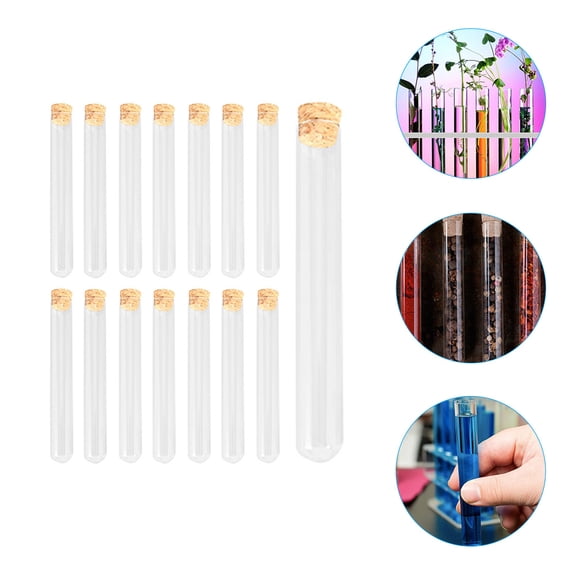 ETHZZLE 15Pcs Glass Vial Tubes with Wood Corks for Plant Propagation and Storage