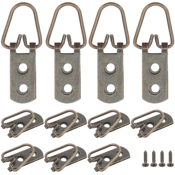 ETHZZLE 15Pcs Heavy Duty Wall Hanging Hardware Brass D Rings and Screws for Frames and Artwork