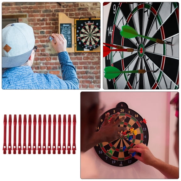 ETHZZLE 15Pcs Red Professional Dart Rods Lightweight Aluminum Alloy 2Ba Stems for Outdoor Use
