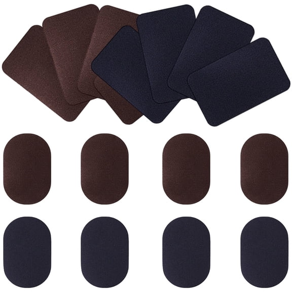 ETHZZLE 16Pcs Elbow Patches for Sweaters Black Soft Fabric Sew on Appliques for Clothes Decoration