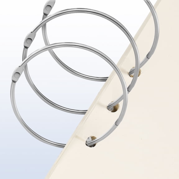 ETHZZLE 16Pcs Metal Circle Rings Plated Silver Iron Loose Leaf Binder Rings for Professional File Management