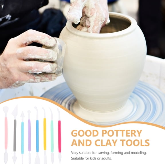 ETHZZLE 16Pcs Reusable Plastic Clay Modeling Kit Assorted Colors for Pottery and Sculpture