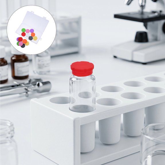 ETHZZLE 16Pcs Silicone Vial Caps Smooth Reusable Protective Covers for Small Glass Bottle Sealing