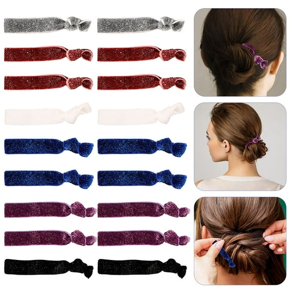 ETHZZLE 18pcs Tiny Hair Elastics for Girls in Assorted Colors with No Damage Function