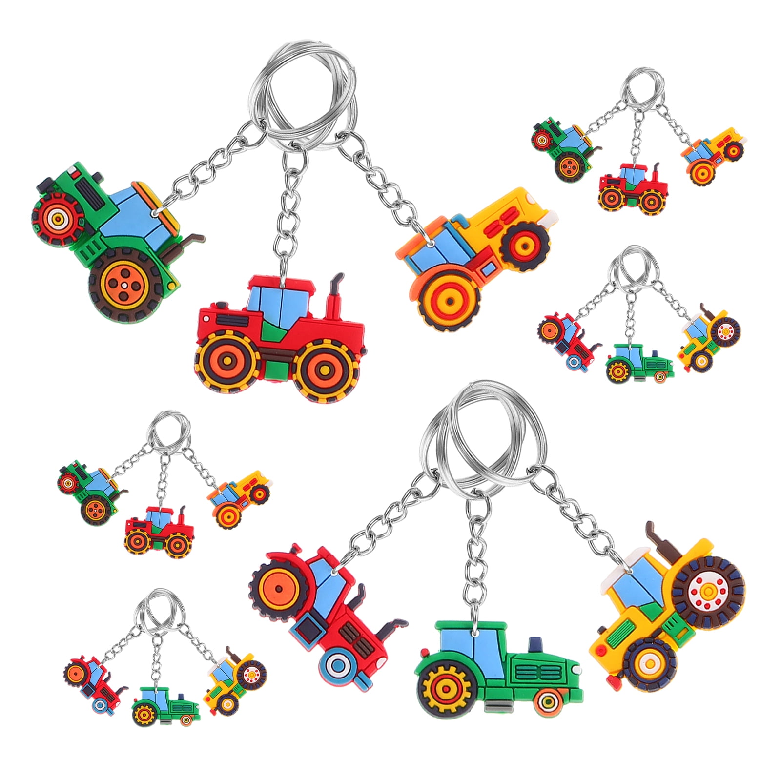 Festables Keychains ETHZZLE 18Pcs Farm and Construction Vehicle Keychain Pack Lightweight ...