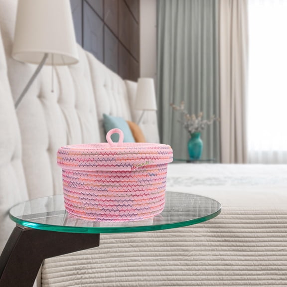 ETHZZLE 1PC Small Objects Basket for Desktop Organization with Woven Design