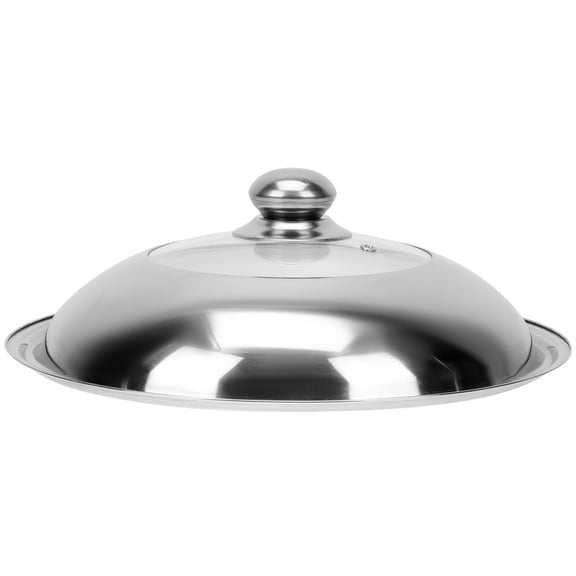 ETHZZLE 1Pc Silver Stainless Steel Pot Cover with Vent for Safe Cooking