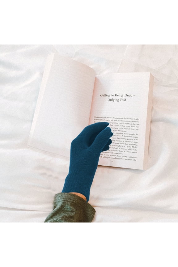 1Pair Blue Knitted Gloves Winter Warm Soft Durable for Casual and Use