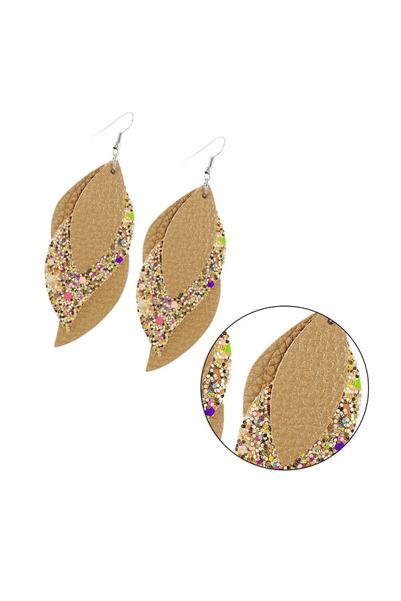 1 Pair Khaki Sequin Dangle Earrings Fashion Ear Drops Jewelry Accessories for Party and Daily Wear