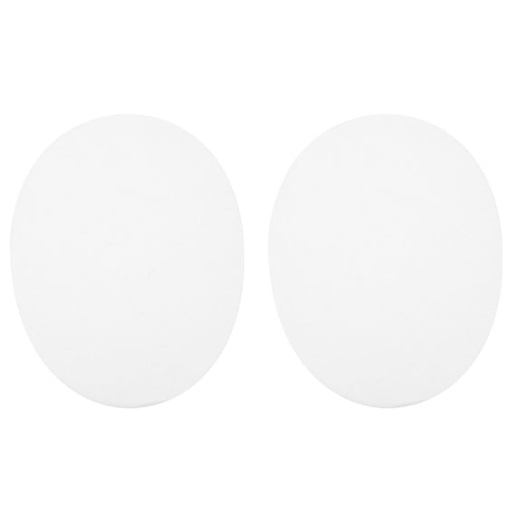ETHZZLE 1Pair White Oval Iron-on Patches for Sweater Elbow and Jeans Knee Clothes Sewing Repair