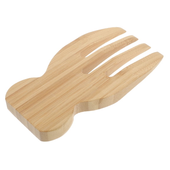 ETHZZLE 1Pc Bamboo Serving Hands for Salad with Creative Hand Shape Design