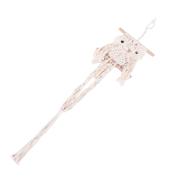 ETHZZLE 1Pc Beige Cotton Rope Owl Shape Plant Hanger Basket for Home Wall Decoration