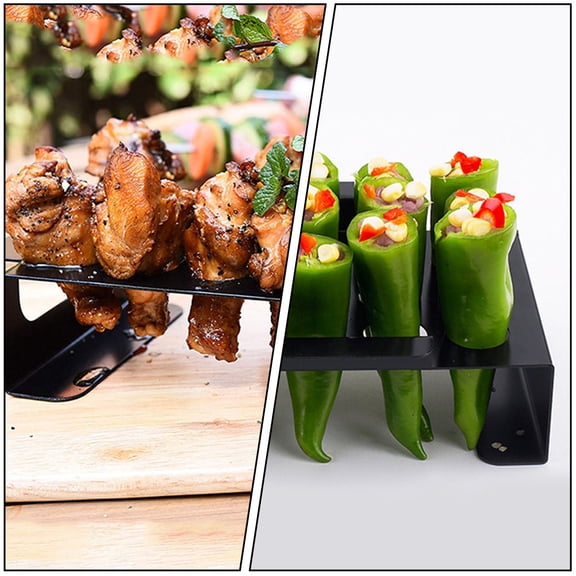 ETHZZLE Non-Stick Black Grill Rack for Jalapeno and Peppers, Perfect for Outdoor BBQ and Grilling
