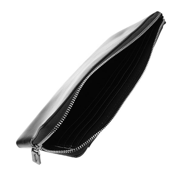 ETHZZLE Black Long Men Wallet Smooth PU Durable Cash and Cards Pouch for Storage 1Pc
