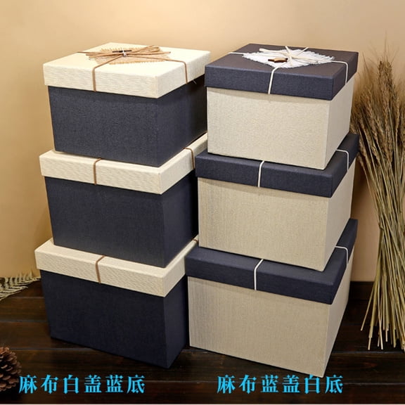 ETHZZLE 1Pc Black Scarf Box with Ribbon Strong Paperboard Storage for Clothes and Books