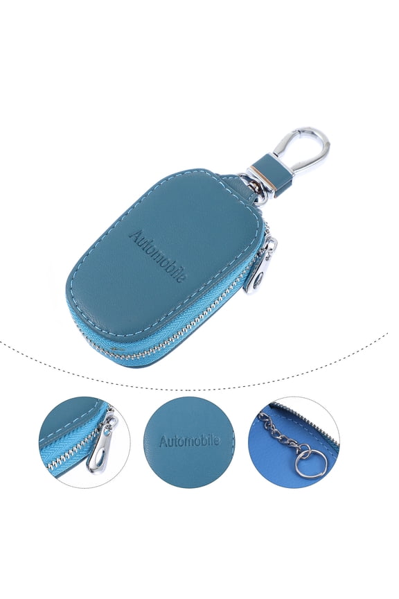 1Pc Blue Car Key Pouch with Keychain Durable Outer Layer Comfortable Grip and Full Key Protection
