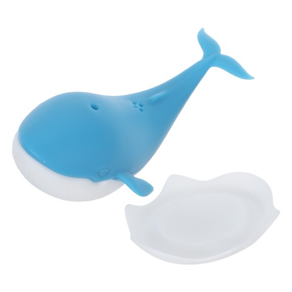 ETHZZLE 1Pc Blue Silicone Tea Filter Lovely Whale Shape Tea Steeper for Home Office Use