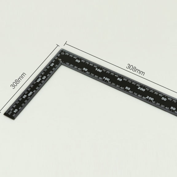 ETHZZLE 1Pc Compact Black L-Square Stainless Steel Ruler Carpenter Square for Woodworking and Handcraft