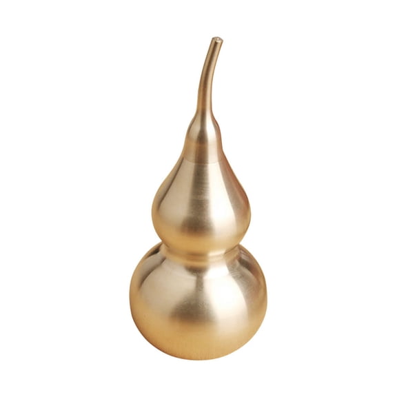 ETHZZLE 1Pc Decorative Golden Copper Gourd Figurine Artistic Craft for Indoor Tables