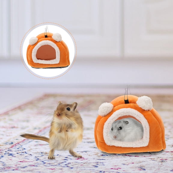 ETHZZLE 1Pc Orange Cotton Hamster Nest Small Pet Bed Practical Portable Hideout Hut