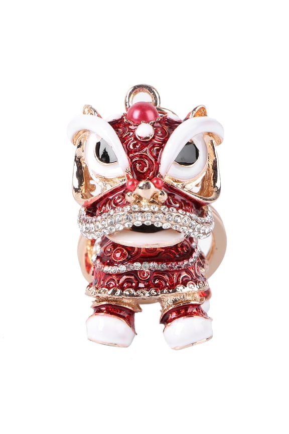 1Pc Fashionable Red Key Accessory Metal Keychain with Crystal Shine