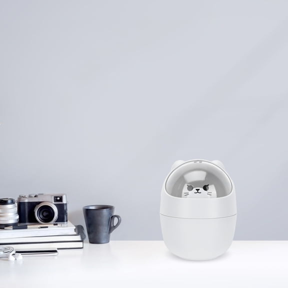 ETHZZLE 1Pc Lovely Animal Desktop Trash Bin Grey Plastic for Tabletop Waste Storage