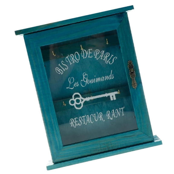ETHZZLE 1Pc Elegant Blue Wooden Storage Case Wall Mounted Entry Door Box for Daily Sundries