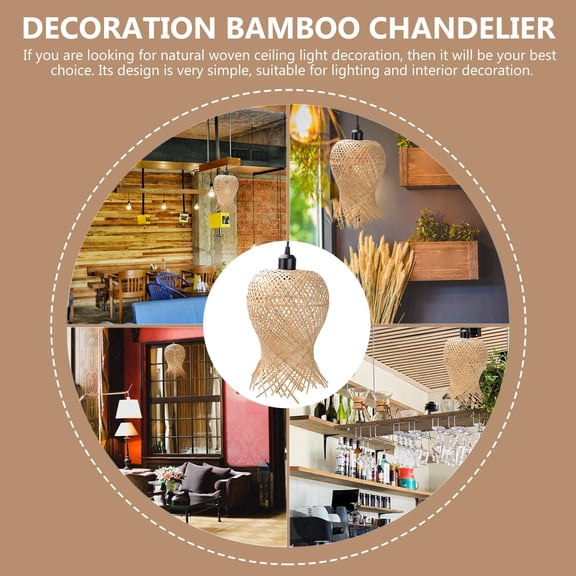 ETHZZLE Chocolate Woven Light Pendant Ceiling Light for Home Decorative Use Made of Synthetic Material