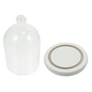 ETHZZLE White Eternal Flower Cover High Borosilicate Glass and Wood for Decoration Use