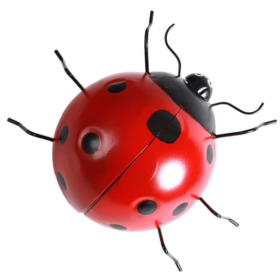 ETHZZLE 1Pc Red Ladybug Crafts Metal Adornment for Garden Yard and Lawn Decoration