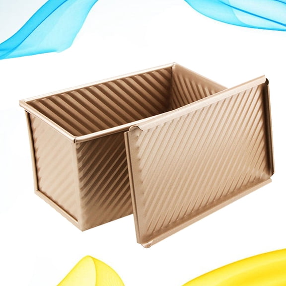 ETHZZLE 1Pc Loaf Pan with Lid for Baking Golden Heavy Aluminized Steel Non Stick