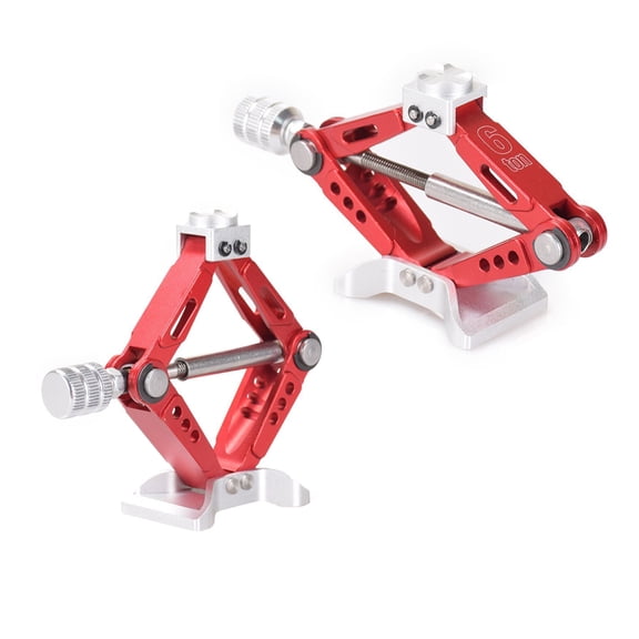 ETHZZLE 1Pc Portable Red Metal Rc Car Jack with Handle Realistic Simulation Jack for 1 10 Crawler