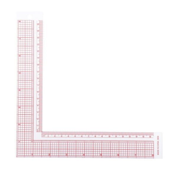 ETHZZLE 1Pc Red Cutting Ruler with Clear Scale for Precise Measuring Use