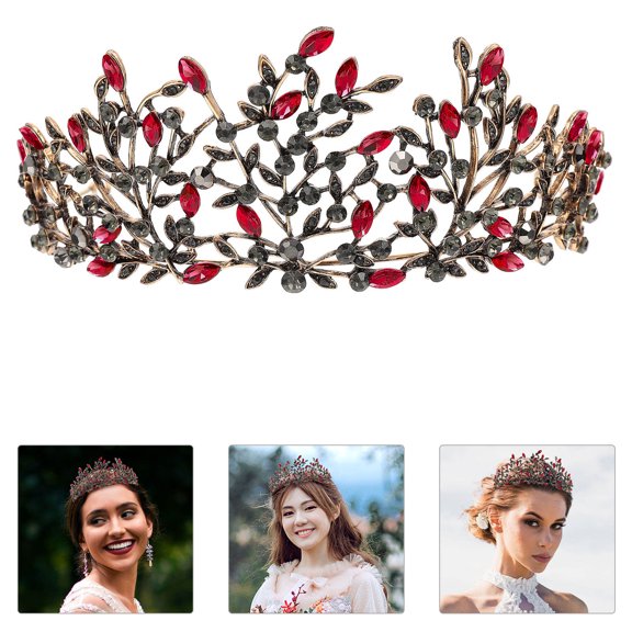 ETHZZLE 1Pcs Vintage Crown Hair Accessory Bridal Decor Alloy for Festivals Women