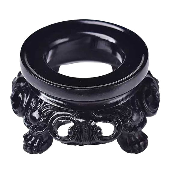 ETHZZLE 1Pc Resin Crystal Ball Holder Base Black Decorative Stand for Indoor and Outdoor Use