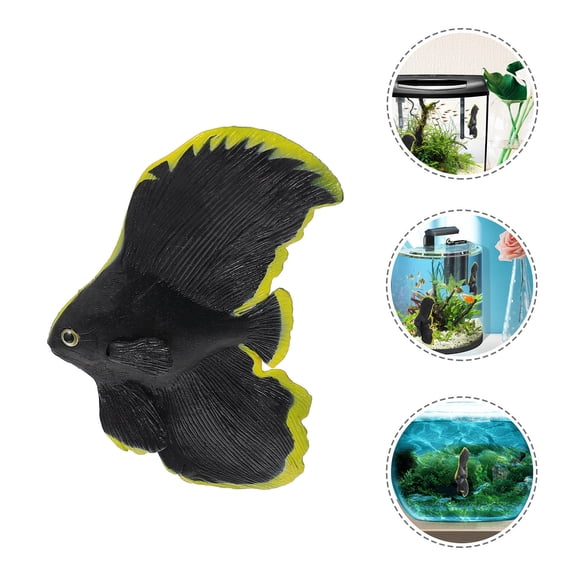 ETHZZLE 1Pc Black Simulation Fish Plastic Aquarium Landscaping Decor